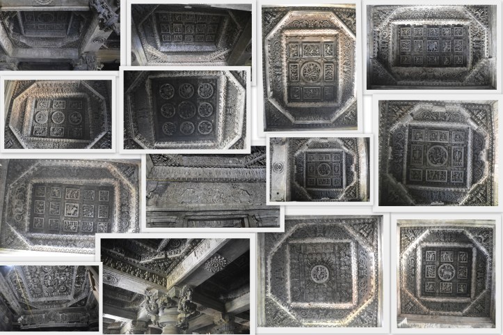 Ceiling designs inside the Hoysaleshwara & Shantaleshwara Temples