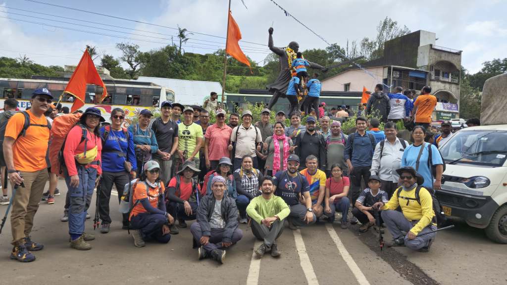 Trek group at Panhala Fort starting point